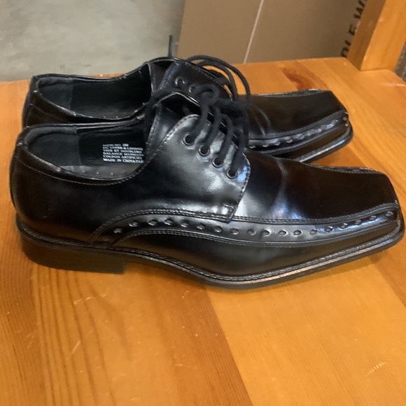 Stacy Adams Boys Black Dress Shoes Lace Up size 2 - Picture 3 of 14